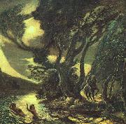 Albert Pinkham Ryder Siegfried and the Rhine Maidens oil